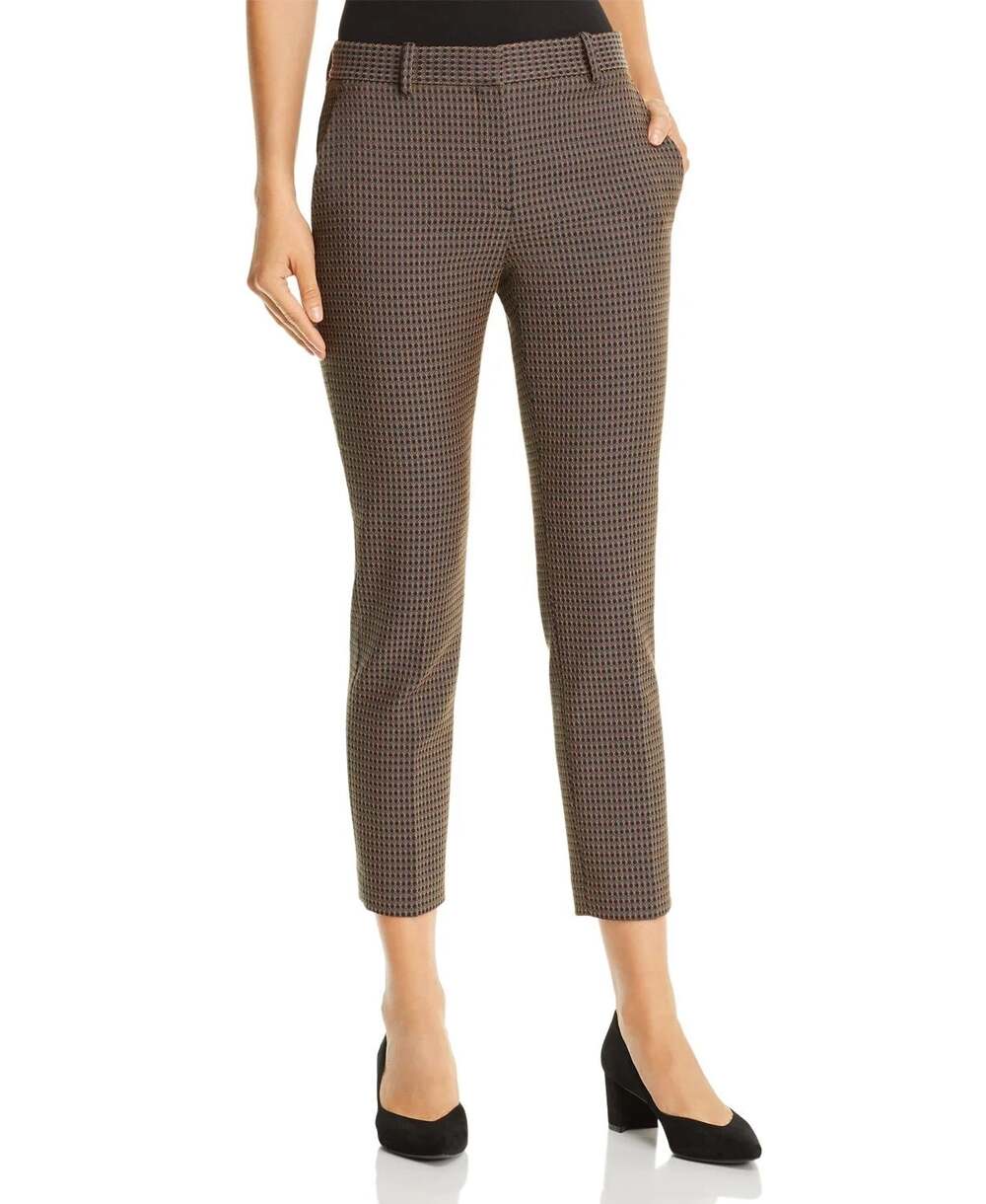 Theory Treeca 2 Dot Jacquard Crop Pant Straight Leg Size 12